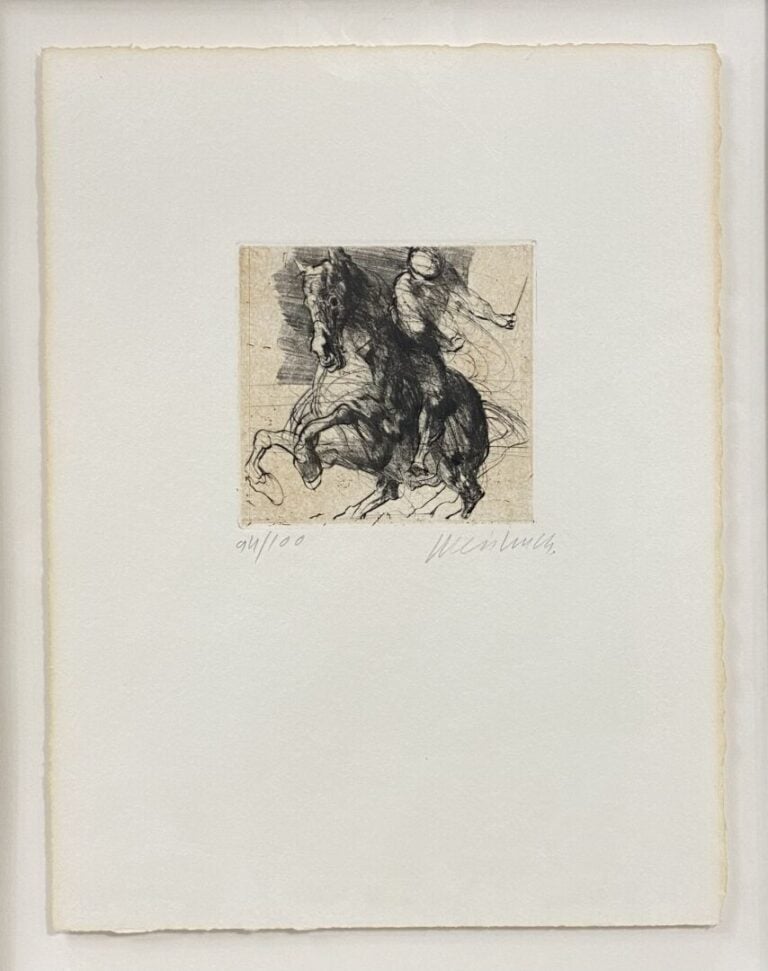 Claude WEISBUCH (1927-2014) - Cavalier - Gravure à la pointe sèche - Numérotée…