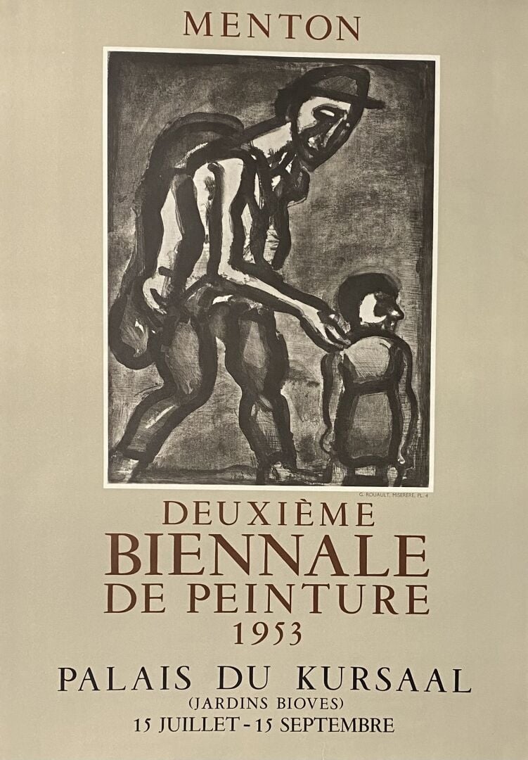 Ensemble d'affiches et reproductions comprenant : - - Biennale de Menton, Juill…