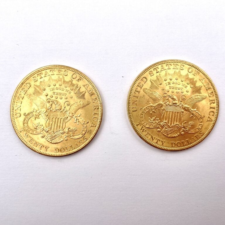 Ensemble de 2 pièces de 20 Dollars or Liberty Head comprenant : - 1x1881 - 1x 1…