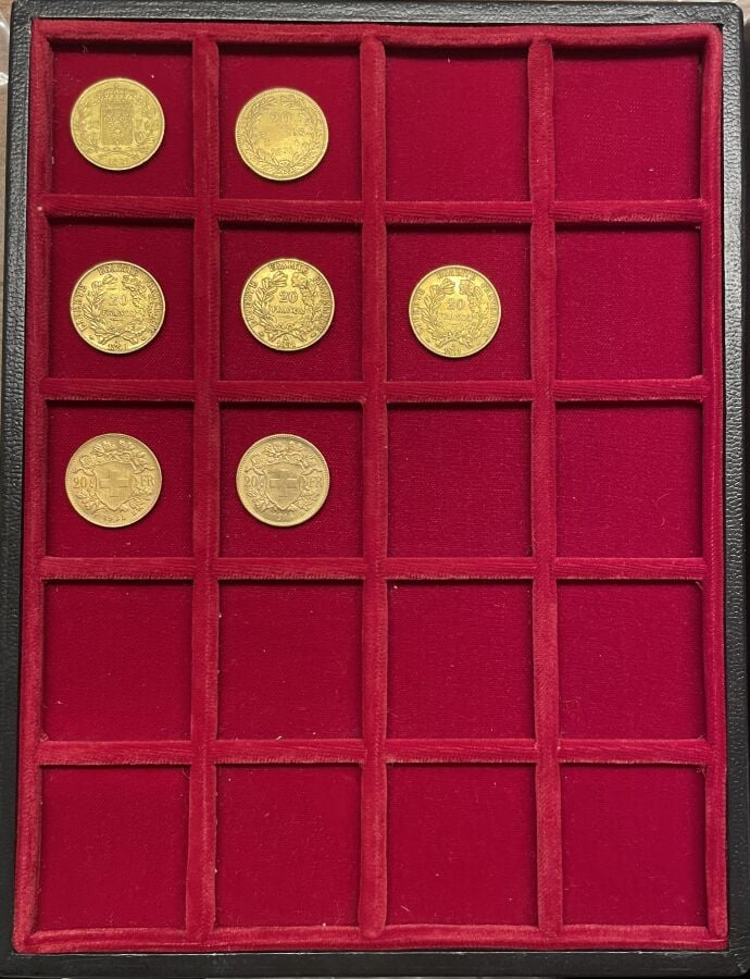 Ensemble de 7 pièces de 20 francs or comprenant : - - -Louis Philippe I - 1x183…