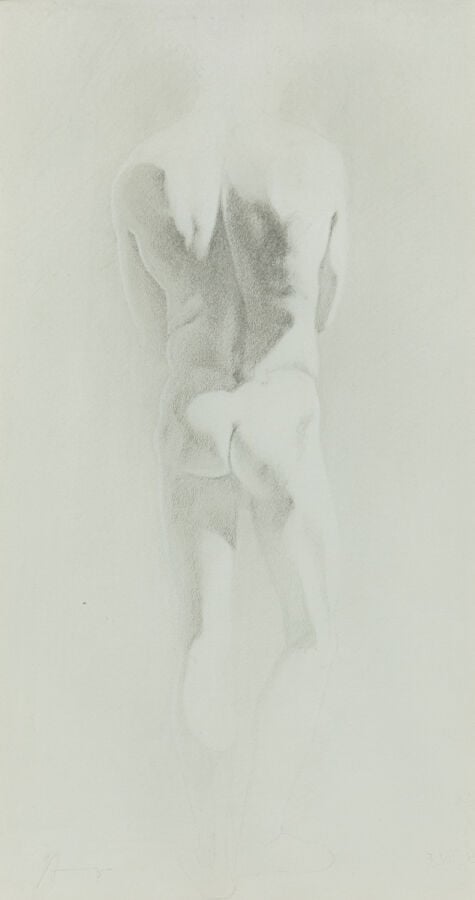 Georges ALLYN, (1944-) - Nu de dos, 1985 - Dessin, signé et daté 27 juin 1985 e…