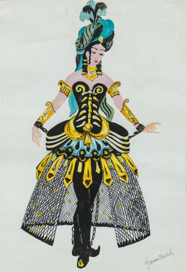 Georges WAKHEVITCH (1907-1984) - Deux projets costume de femmes la tragédie lyr…