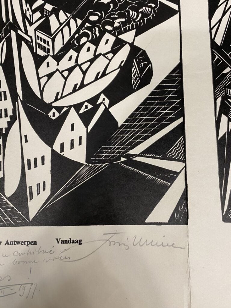 JORIS MINNE - Triptyque d'Anvers - Gravure sur bois - Signée et dédicacée - 101…