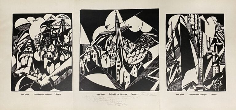 JORIS MINNE - Triptyque d'Anvers - Gravure sur bois - Signée et dédicacée - 101…
