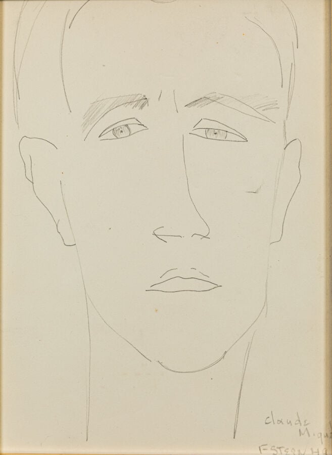 Joseph Claude MIQUEL (1923-2012) - Portrait 1948 ; Portrait - Fusain et crayon…