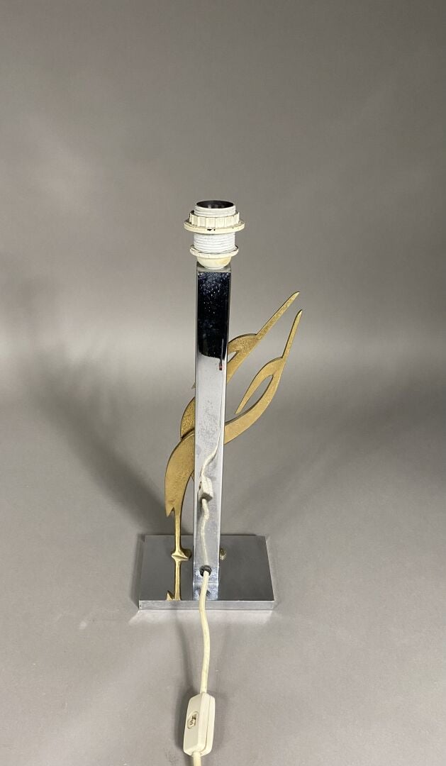 Lanciotto GALEOTTI, dans le goût - Lampe en bronze figurant un couple de hérons…