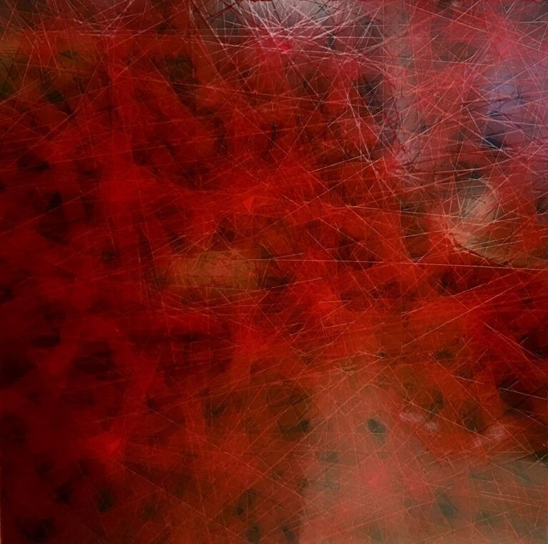 Marc CHEVALIER (1967) - Bandes adhésives sur PVC - 160 x 160 cm - Signé et daté…
