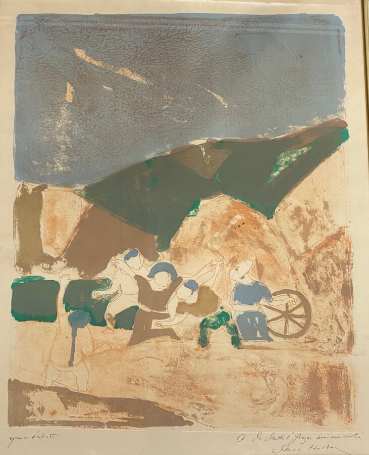 Marek HALTER - Les foins - Lithographie, EA, signée en bas à droite et dédicacé…