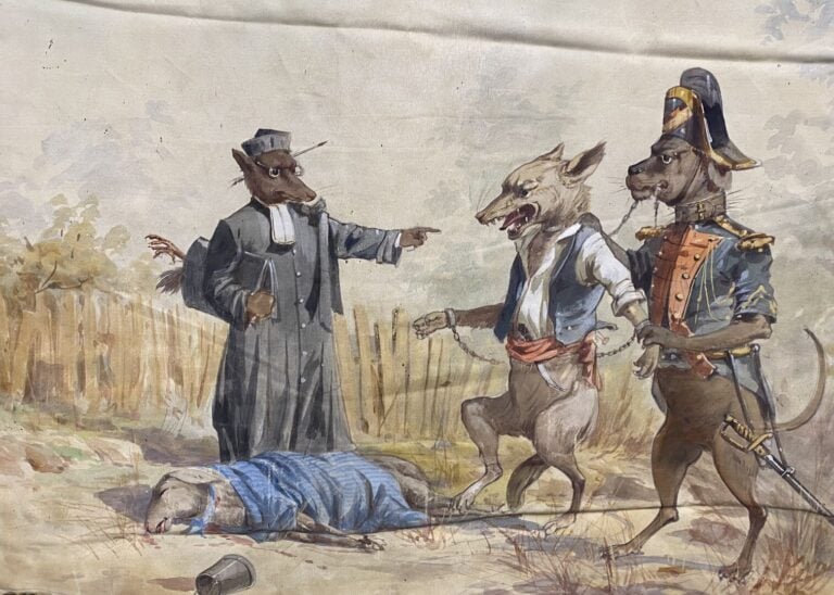 Nice - Importante bannière pour le Carnaval de Nice, 1908 - Bannière de soie à…