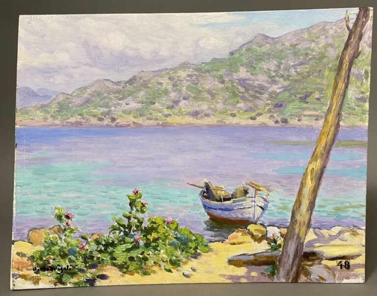 Olynthe MADRIGALI (1887-1950) - Golfe de Valinco - Huile sur panneau de bois -…