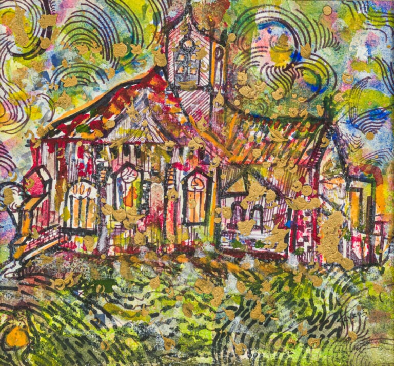 P.LYRES. - Composition - Aquarelle sur papier - Signée et datée 1993 en bas à d…