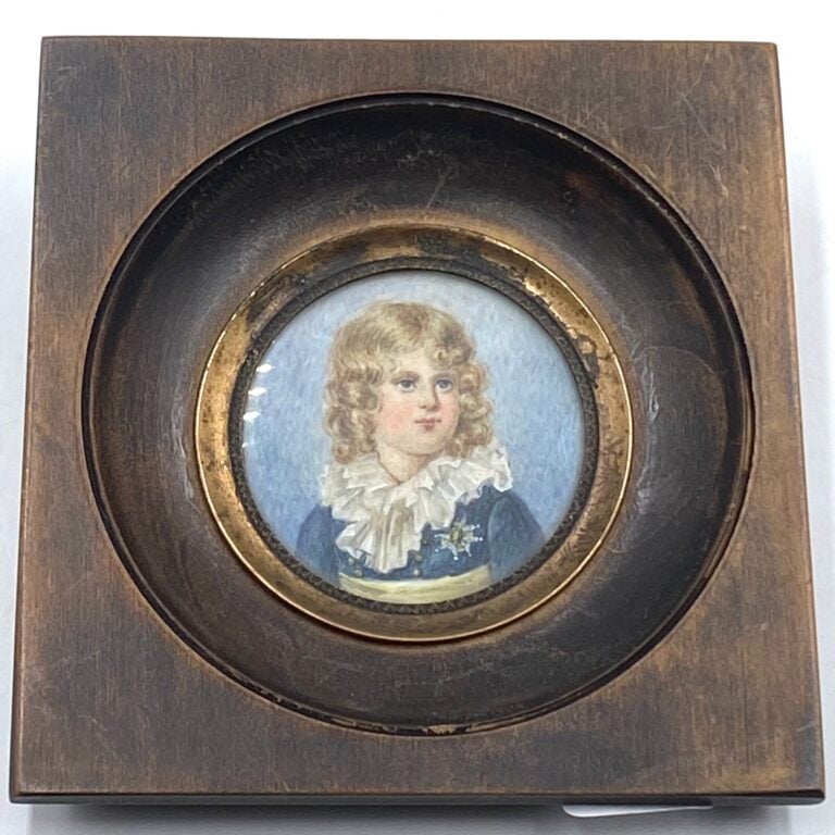 Portrait du Roi de Rome enfant - Miniature - Diamètre : 5 cm - - Lot à retirer…