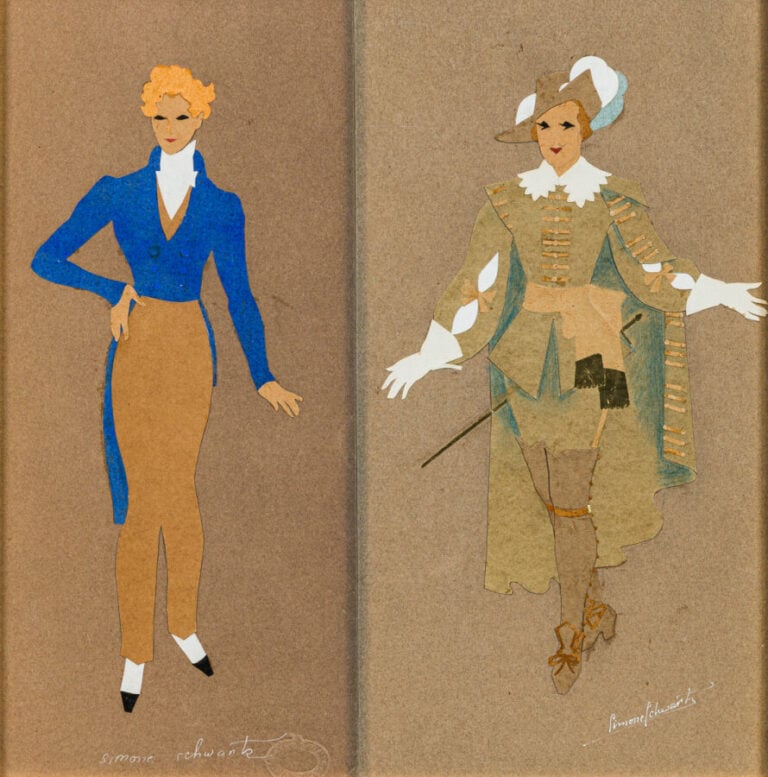 Simone SCHWARTZ (XXème siècle) - Jean Weber dans l'école des maris - Gouache su…