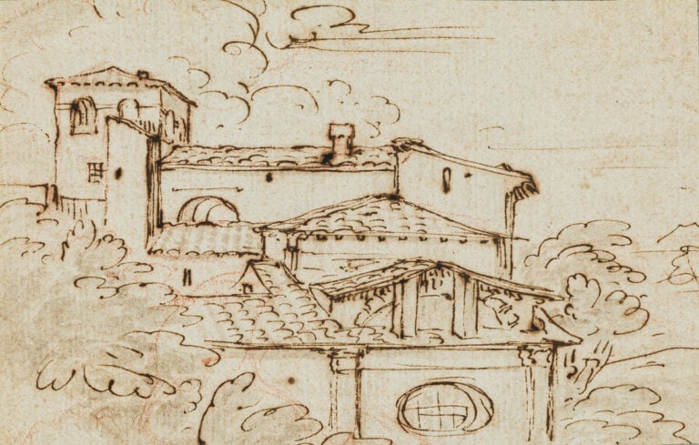 SIMONNEAU Charles - Paysage d'Italie - Plume - 13 x 20 cm - - Lot à retirer à :…