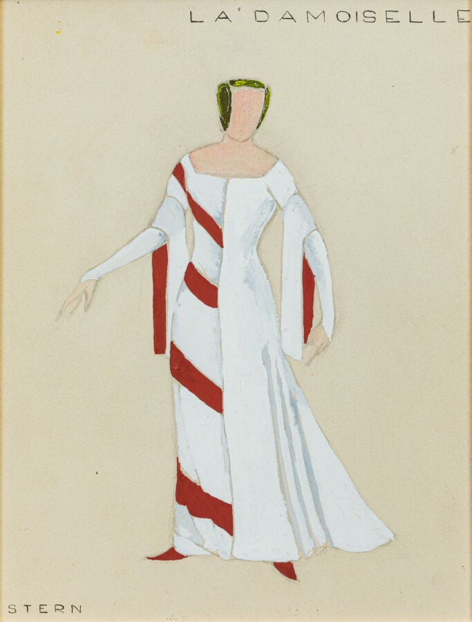 STERN - Ensemble de 5 projets de costumes de théâtre : le chevalier, la damoise…