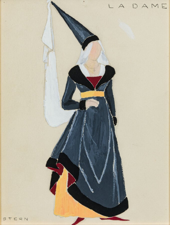 STERN - Ensemble de 5 projets de costumes de théâtre : le chevalier, la damoise…