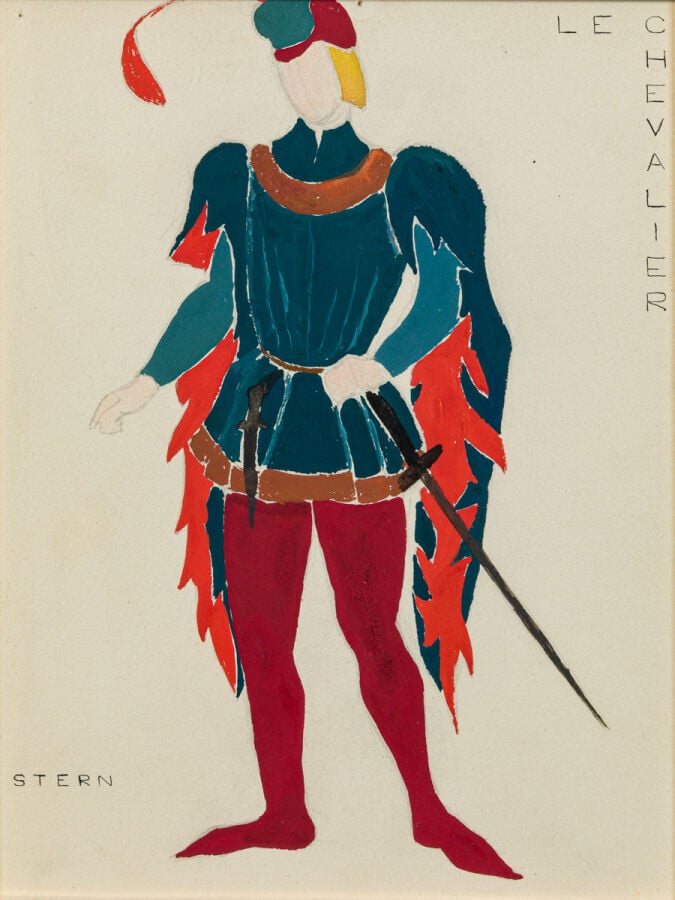 STERN - Ensemble de 5 projets de costumes de théâtre : le chevalier, la damoise…