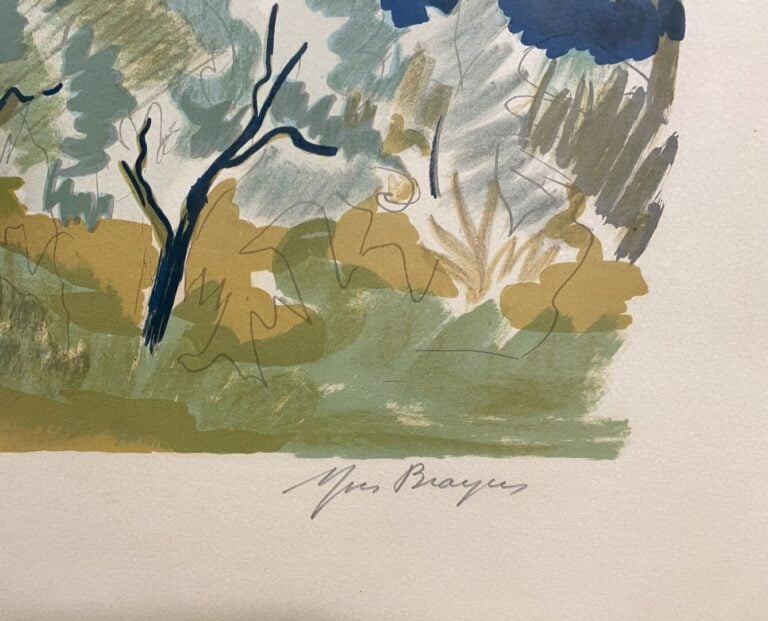 Yves BRAYER (1907-1990) - Village en Provence - Lithographie couleur, - Signée…