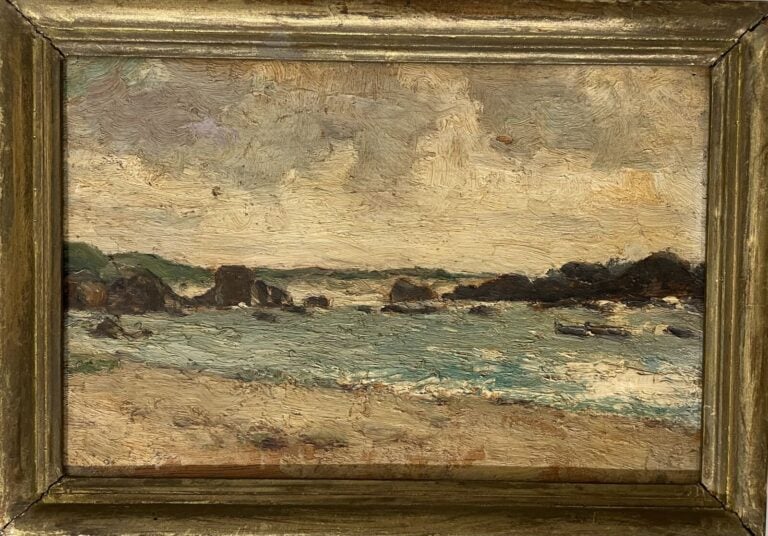 CHARLES MARTIN-SAUVAIGO (1881-1970) - Brignogan, - Huile sur panneau, étiquette…