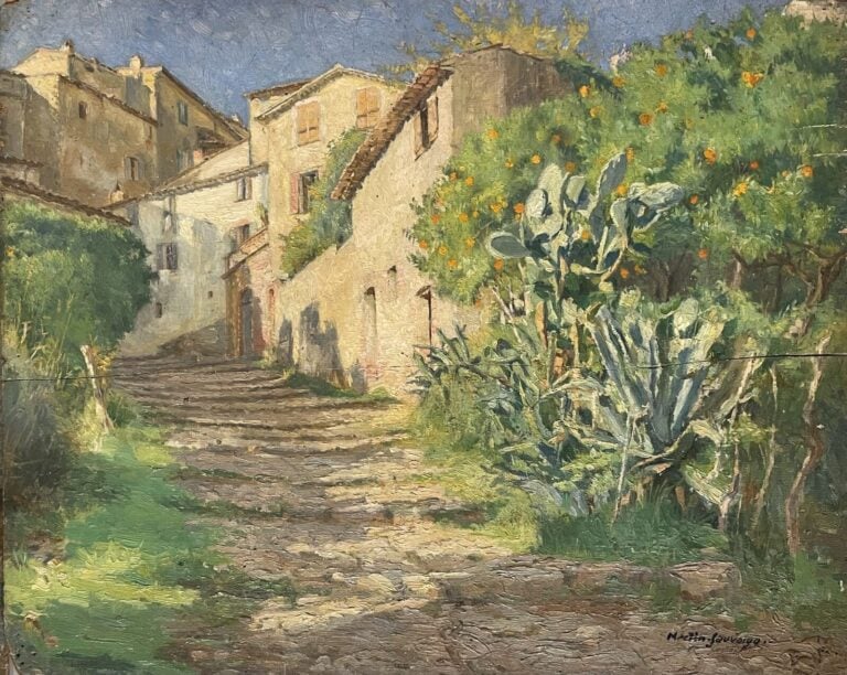 CHARLES MARTIN-SAUVAIGO (1881-1970) - Fort de France - Huile sur panneau, signé…