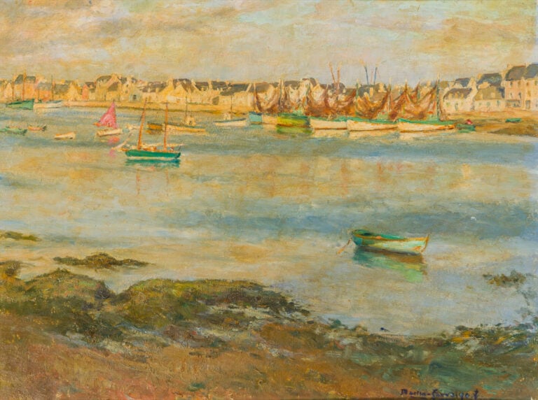 CHARLES MARTIN-SAUVAIGO (1881-1970) - Le Guilvinec, Finistere - Huile sur panne…