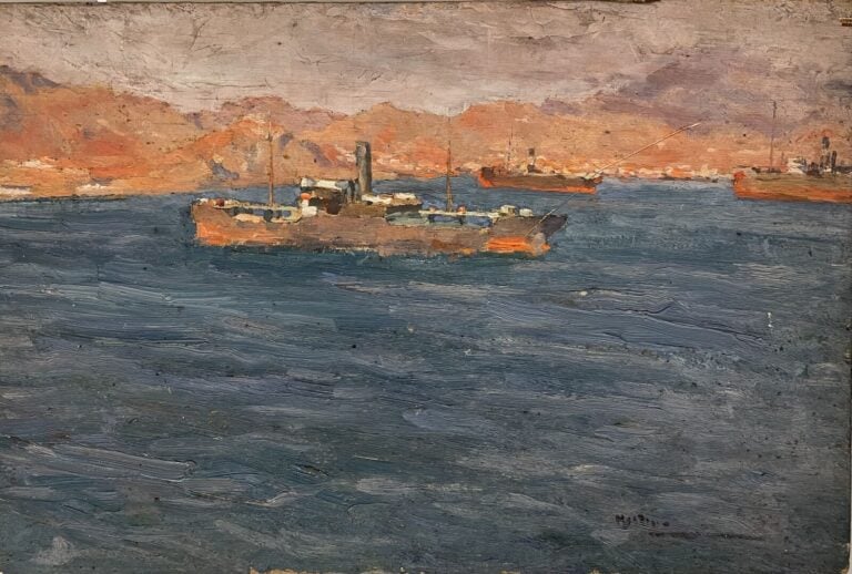 CHARLES MARTIN-SAUVAIGO (1881-1970) - Montevidéo, 1927 - Huile sur panneau, sig…
