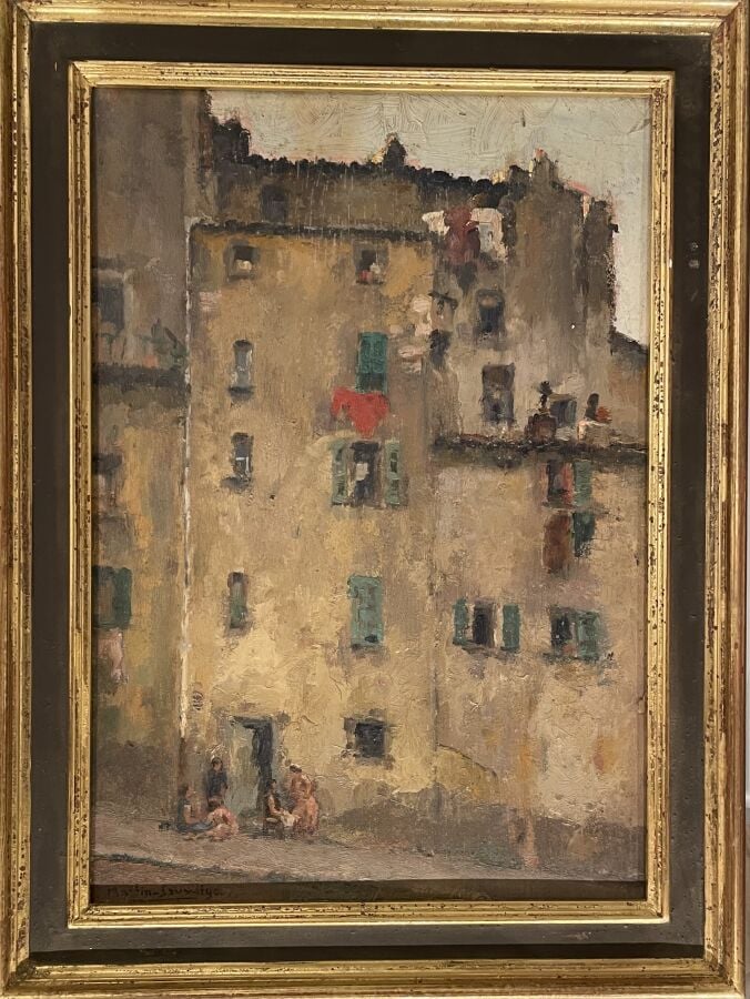 CHARLES MARTIN-SAUVAIGO (1881-1970) - Vieux mur à Nice - Huile sur panneau, sig…