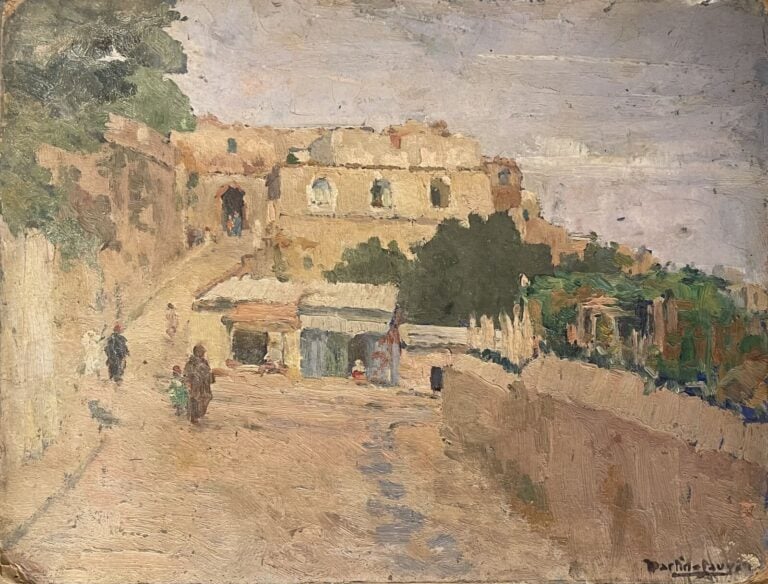 CHARLES MARTIN-SAUVAIGO (1881-1970) - Vue de Tanger, 1927 - Huile sur carton, s…