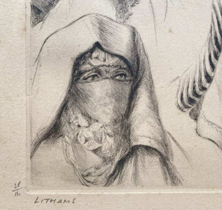Edmond VALES (1918-2001) - Jeune fille berbère et les Lithams - Deux gravures d…