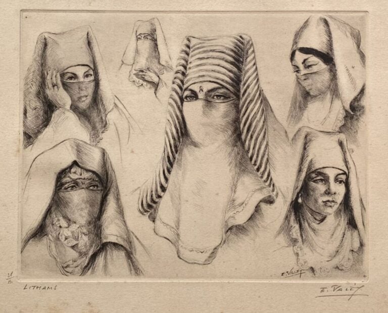 Edmond VALES (1918-2001) - Jeune fille berbère et les Lithams - Deux gravures d…