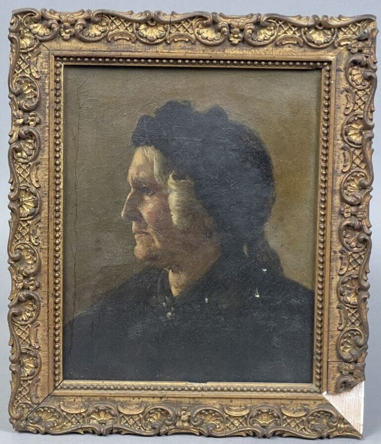 Ernest-Emile LEMENOREL (1848-1934) attribué à - Portrait de femme aux cheveux b…