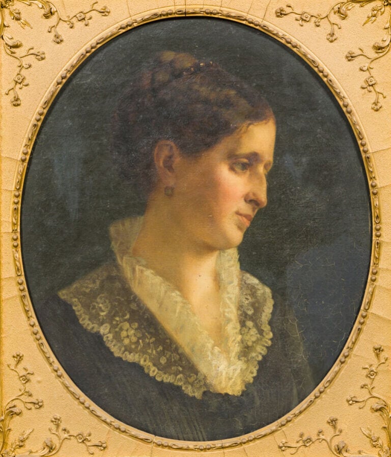 Ernest-Emile LEMENOREL (1848-1934) - Portrait de femme à la collerette de dente…