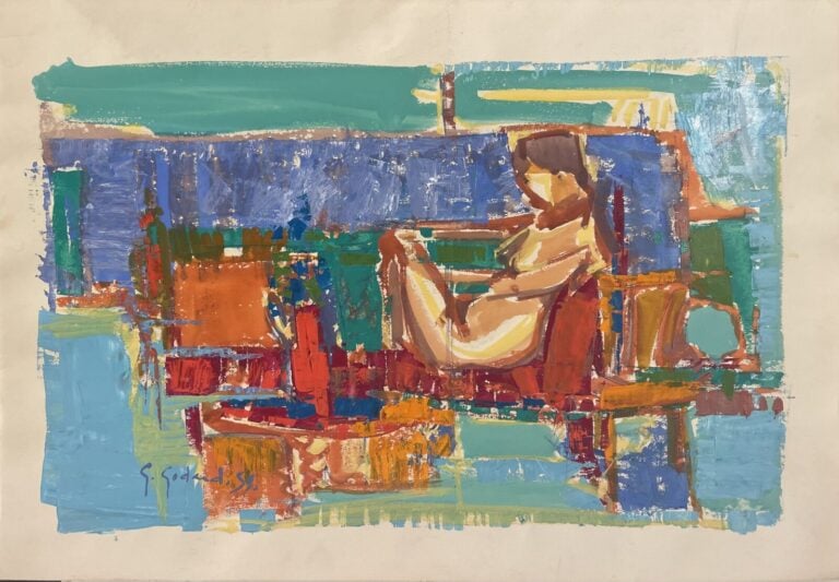 GABRIEL GODARD (1933-2023) - Nu assis, 1959 - Technique mixte sur papier, signé…