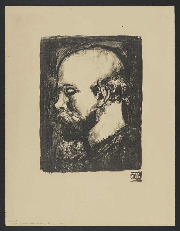 Georges ROUAULT (1871-1958) - Portrait de Verlaine circa 1926 - Lithographie su…