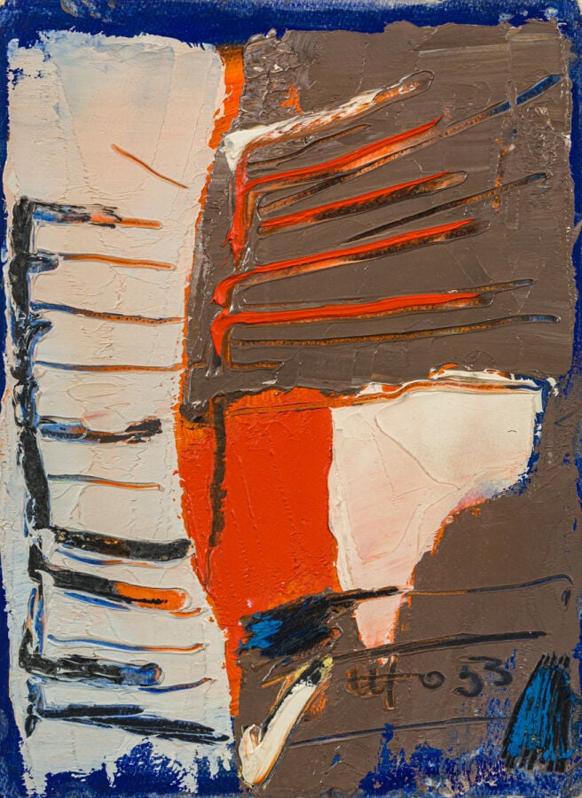 GEORGES VAN HAARDT (1907-1980) - Composition; 1953 - Huile sur papier, signée e…