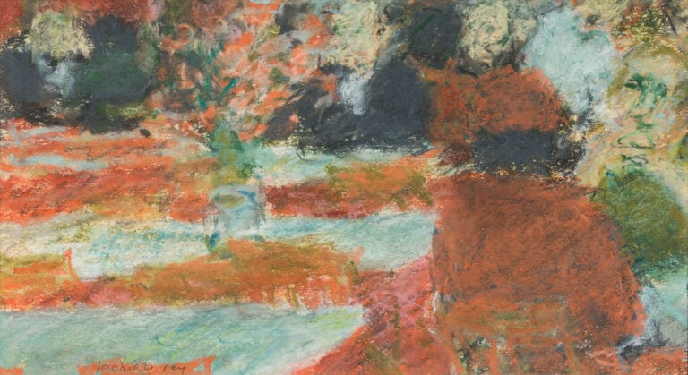 HENRI LACHIEZE- REY (1927-1974) - Conversation dans un jardin - Pastel sur papi…