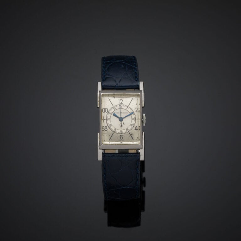 JAEGER LECOULTRE - BRACELET MONTRE rectangulaire modèle Uniplan, curvex, en aci…