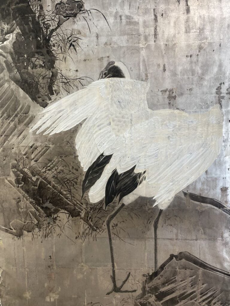 Japon - Epoque Edo (1603-1868), XIXe siècle - Paravent à deux feuilles, encre e…