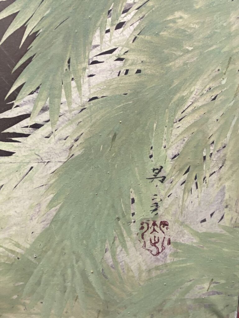 Japon - Epoque MEIJI (1868-1912) - Paravent à deux feuilles, encre et polychrom…