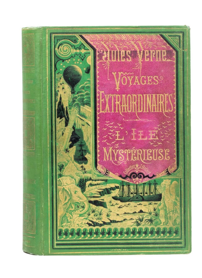 L'Île Mystérieuse par Jules Verne. Illustrations de Férat. Paris, Bibliothèque…