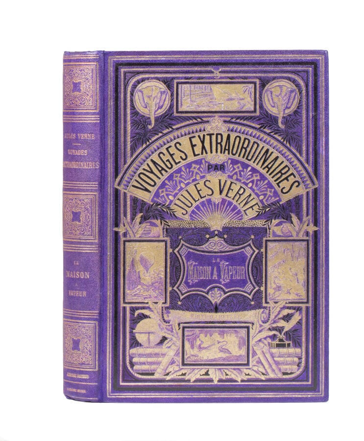 La Maison à Vapeur par Jules Verne. Illustrations de Benett. Paris, Bibliothèqu…