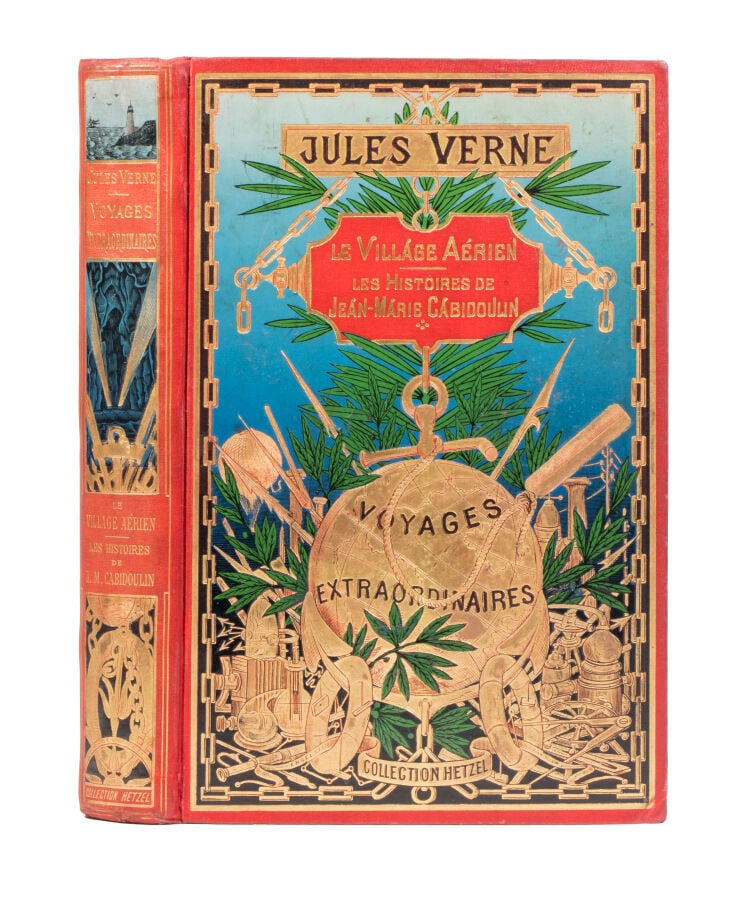 Le Village aérien / Les Histoires de Jean-Marie Cabidoulin par Jules Verne. Ill…