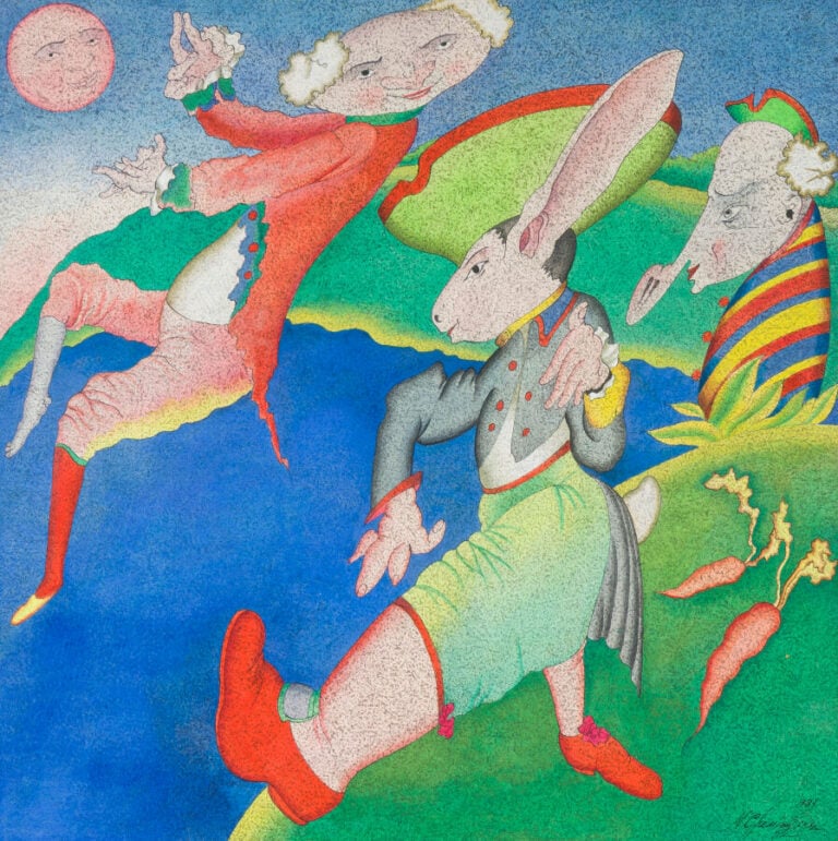 MICHEL CHEMIAKINE (1943-) - Scène de carnaval, 1983 - Gouache sur papier, signé…