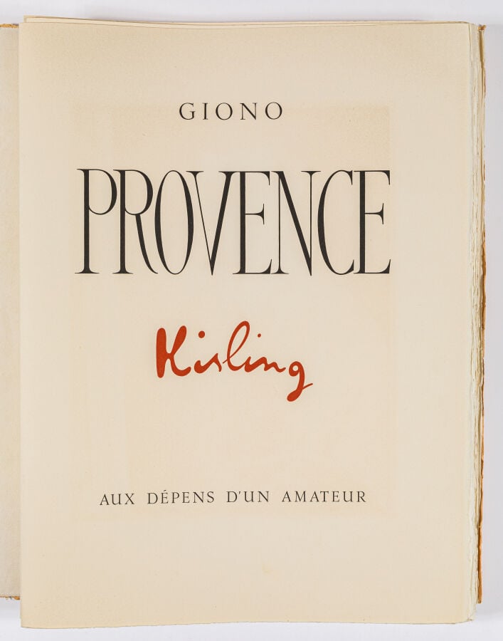 MOISE KISLING - Jean Giono, Provence, Pierre Bouchet, Paris, 1954, petit in-fol…