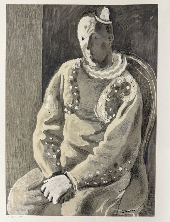 PAVEL TCHELITCHEV (1898-1957) D'APRÈS - Clown - Lithographie en couleurs sur pa…