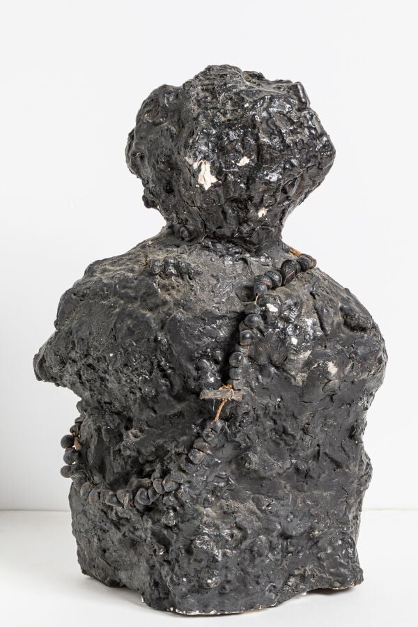 SLAVKO KOPAČ (1913-1995), 1950 - Statue noire - Plâtre peint et vernissé avec c…