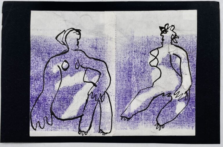SLAVKO KOPAČ (1913-1995) - 2 femmes, encre noire et violette sur 2 feuilles de…