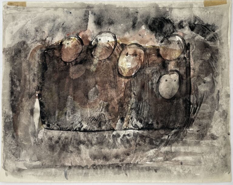 SLAVKO KOPAČ (1913-1995) - 2 têtes, 1949, aquarelle et encre sur papier, monogr…