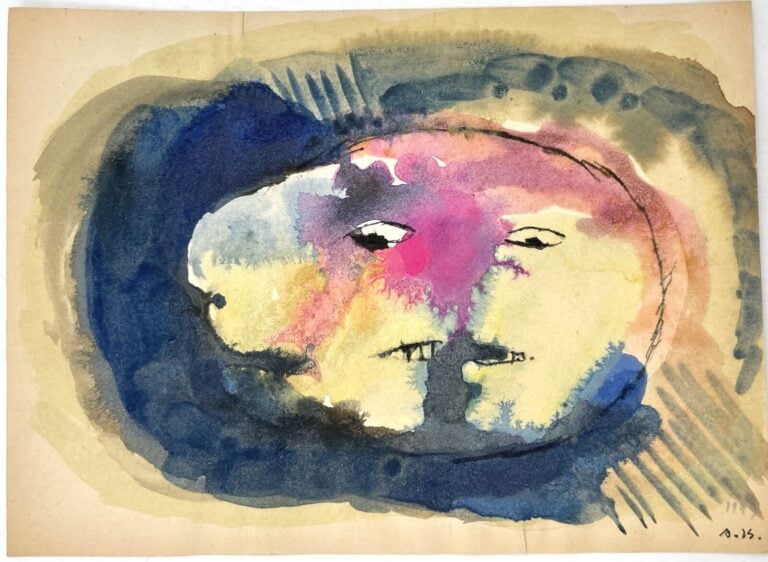 SLAVKO KOPAČ (1913-1995) - 2 têtes, 1949, aquarelle et encre sur papier, monogr…