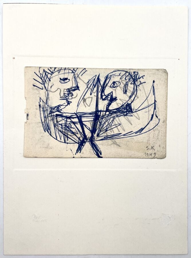 SLAVKO KOPAČ (1913-1995) - Angoisse 1959, stylo bille sur papier, signée et dat…